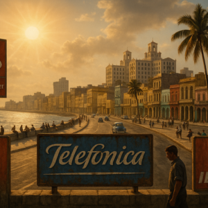 Malecón de La Habana con carteles corporativos